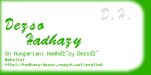 dezso hadhazy business card
